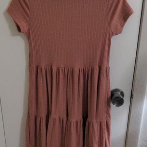 Pink tiered and flowy dress